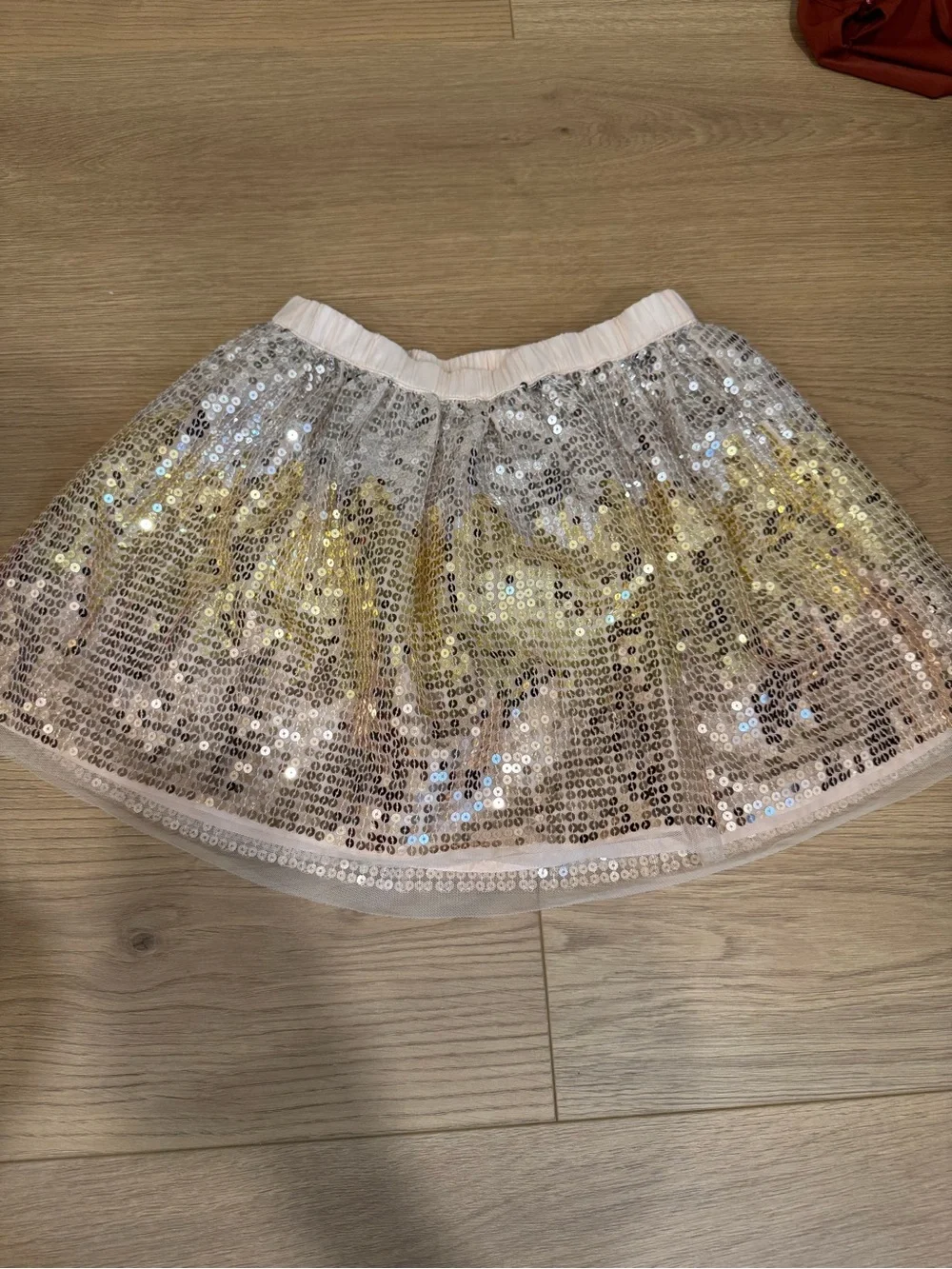 Cat & Jack Sequin Tulle Skirt - Silver & Gold